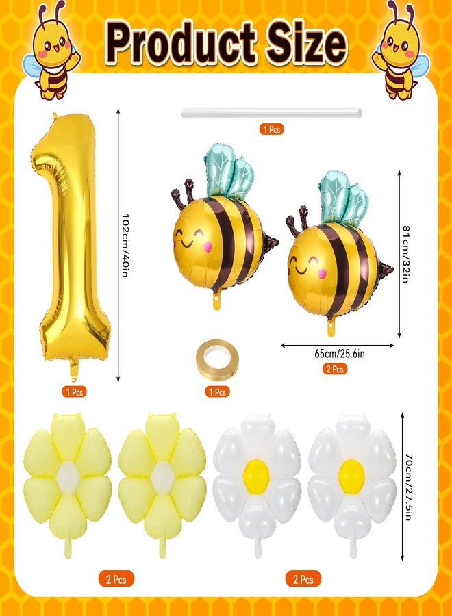 RANERVZ Happy 1st Bee Day Decorations Daisy Bee Balloons So Sweet to Bee One Bumble Bee First Birthday Decorations Fun to Bee One Decoration for Baby Shower 1 Year Old Birthday Party Milestone Supplies - Image 2